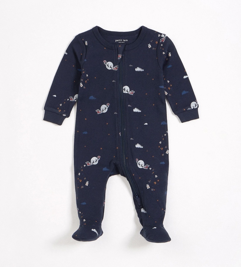 Petit Lem Navy Santa's Sleigh Sleeper Petit Lem Navy Santa's Sleigh Sleeper