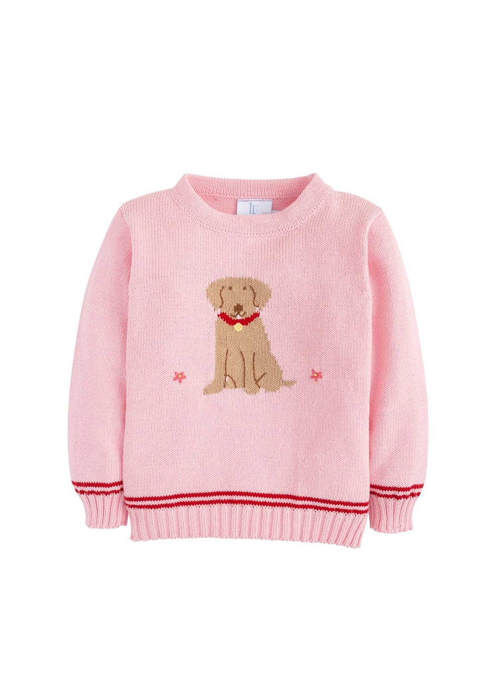 Little English Pink Lab Intarsia Sweater Little English Pink Lab Intarsia Sweater
