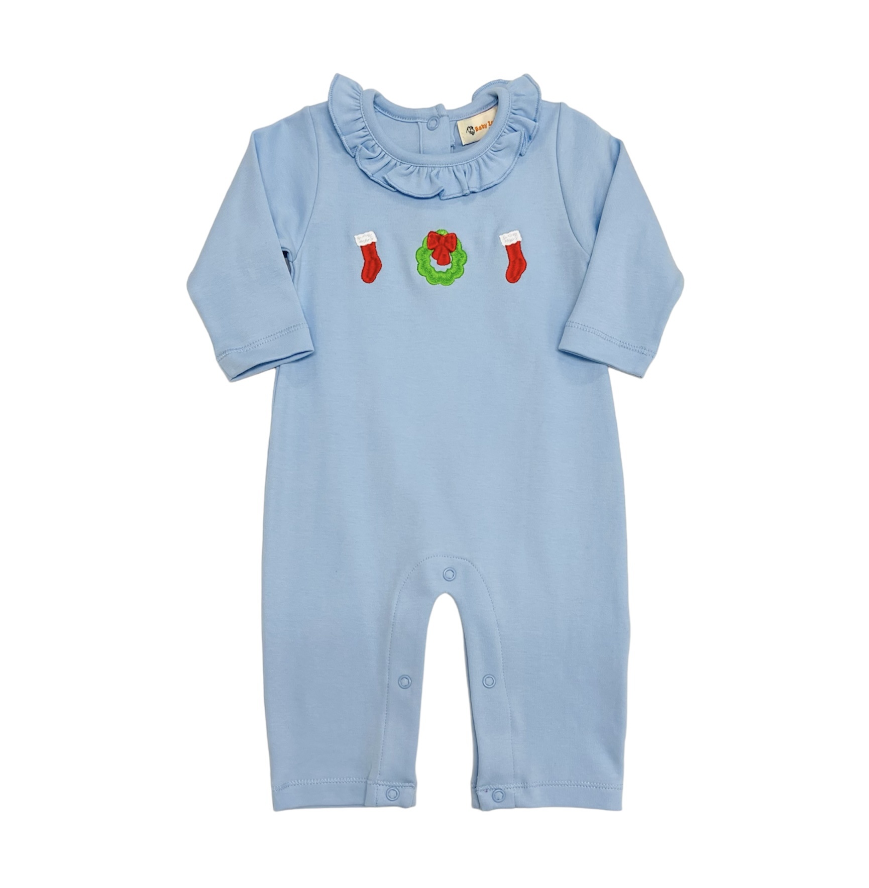 Luigi Blue Stocking Ruffle Romper