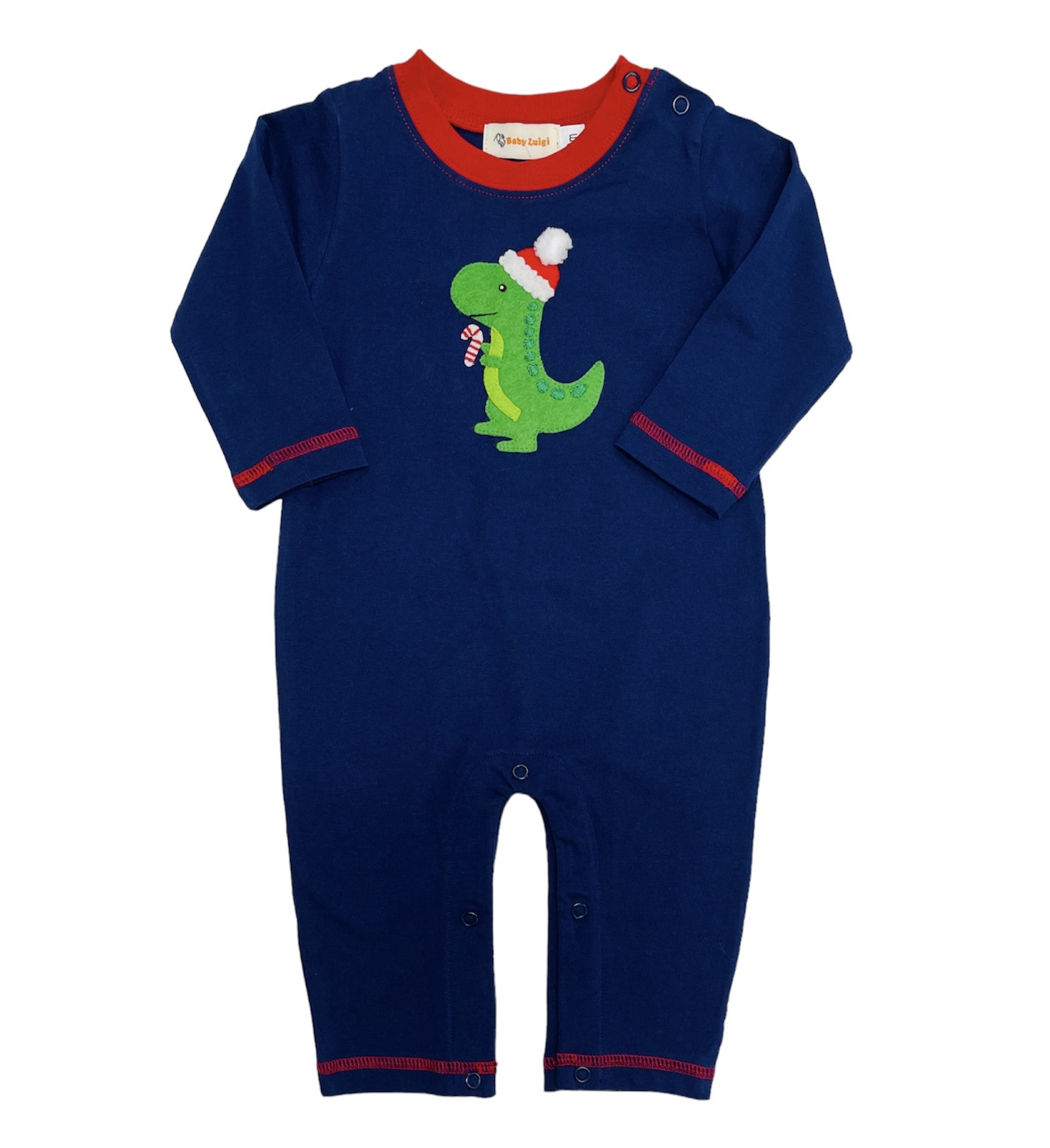Luigi Christmas Dino Romper Luigi Christmas Dino Romper