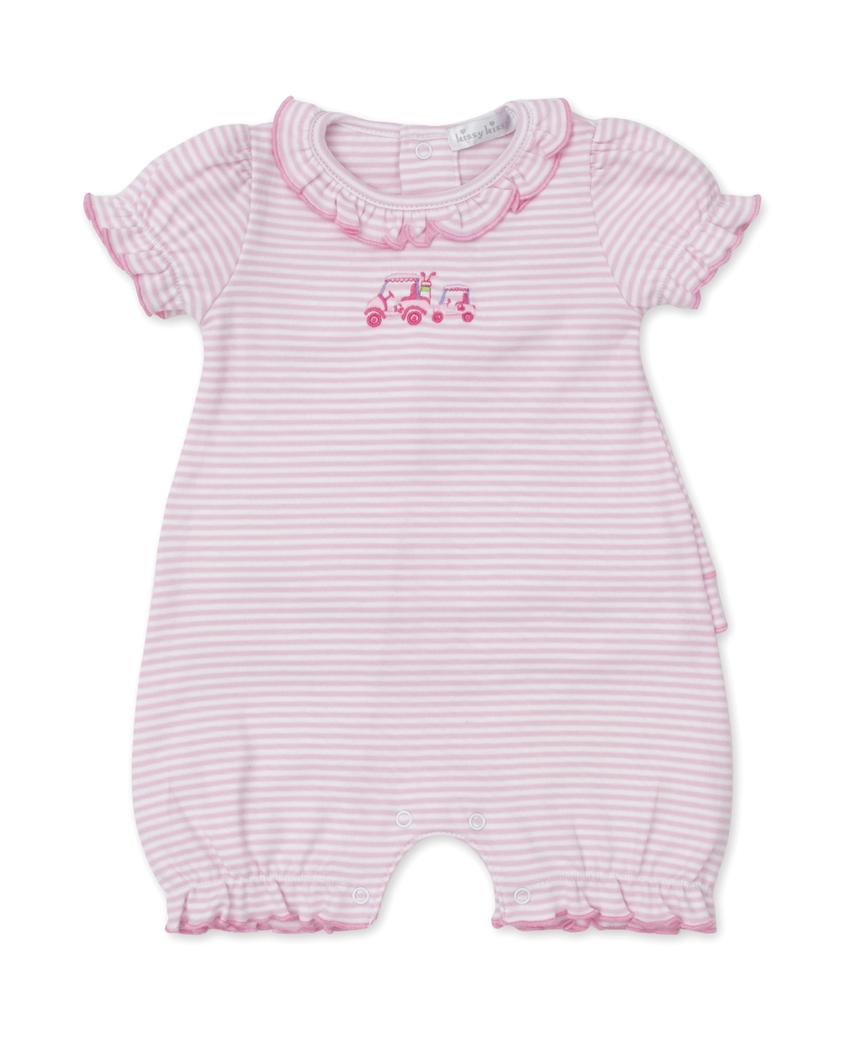 Kissy Kissy Pink Striped Hole in One Short Playsuit