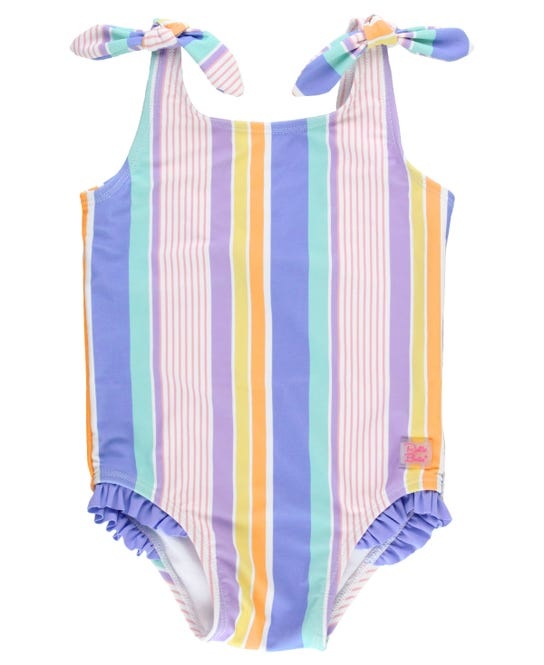 Ruffle Butts Rainbow Lane Tie Shoulder One Piece