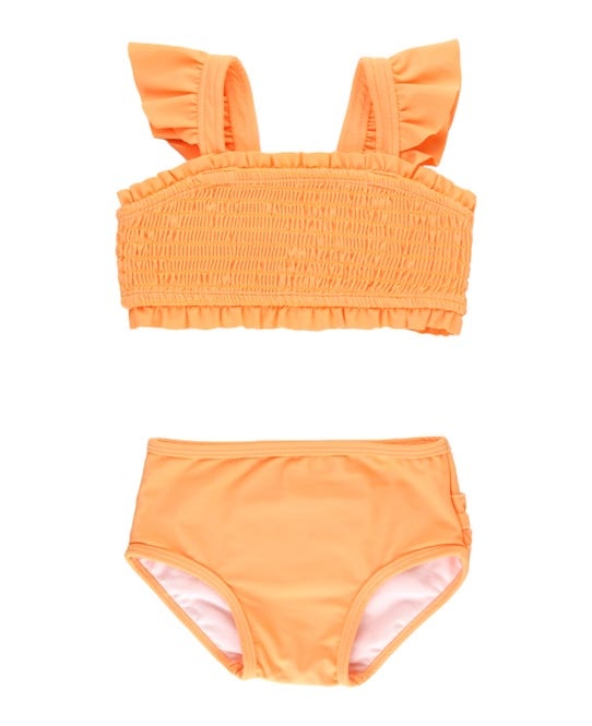 Ruffle Butts Melon Smocked Bikini