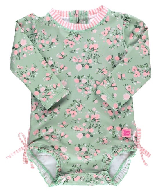 Ruffle Butts Tea Roses One Piece Rash Guard Ruffle Butts Tea Roses One Piece Rash Guard