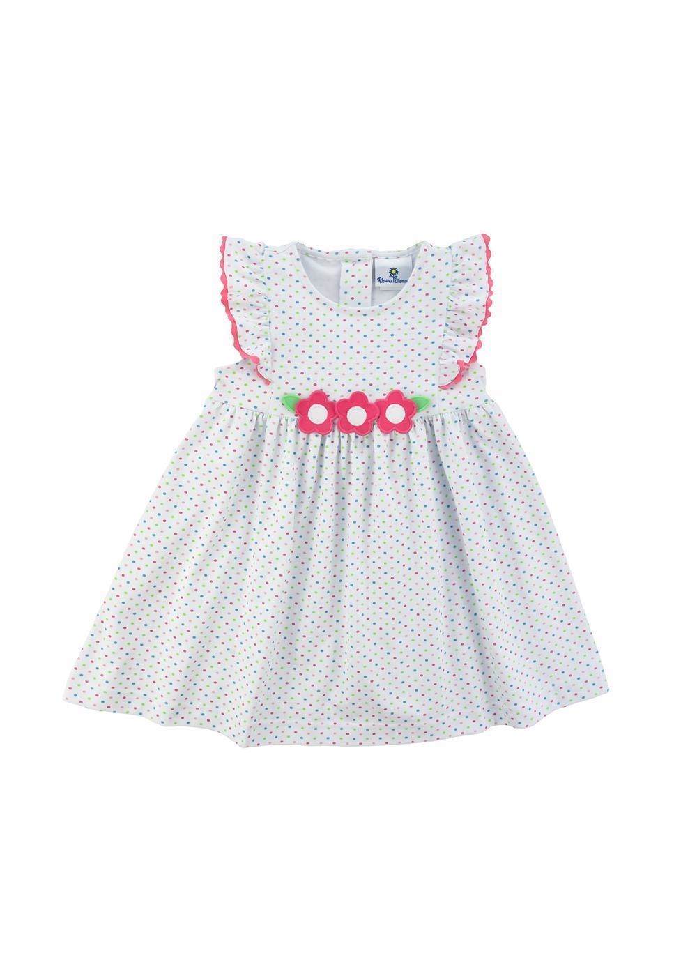 Florence Eiseman Dot Knit Dress w Flowers