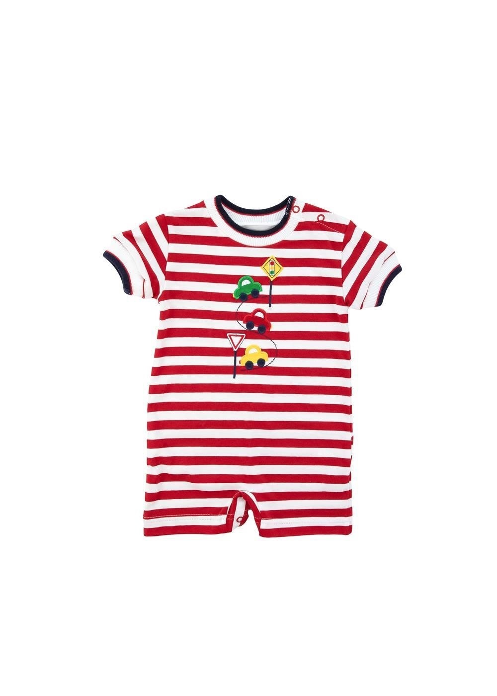 Florence Eiseman Stripe Knit Shortall w Cars