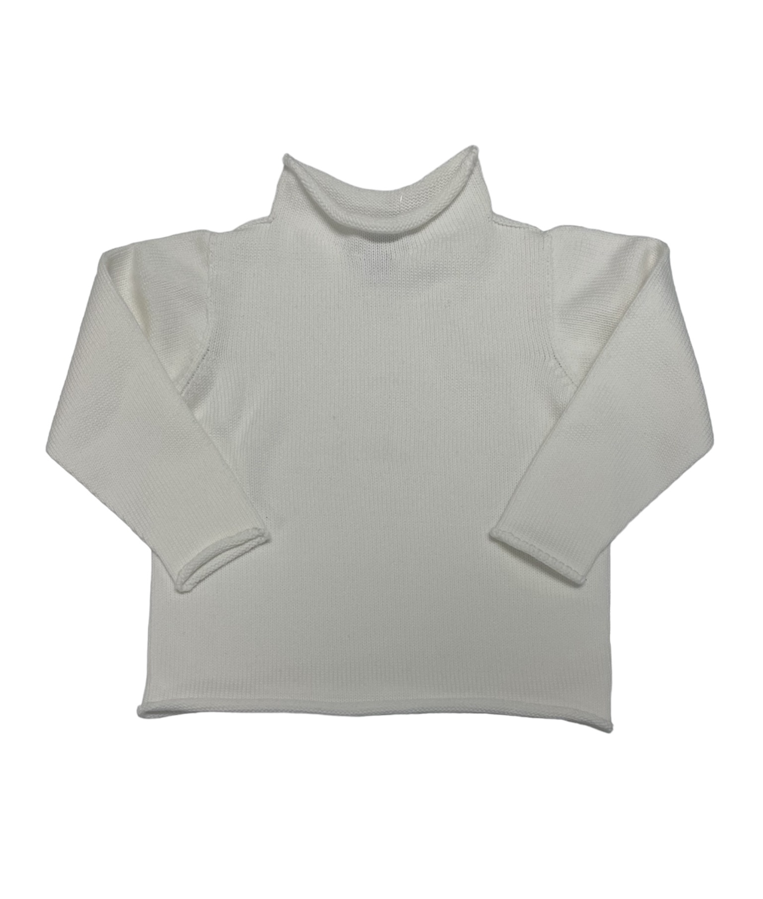 A Soft Idea White Red Jersey Rollneck Sweater A Soft Idea White Red Jersey Rollneck Sweater