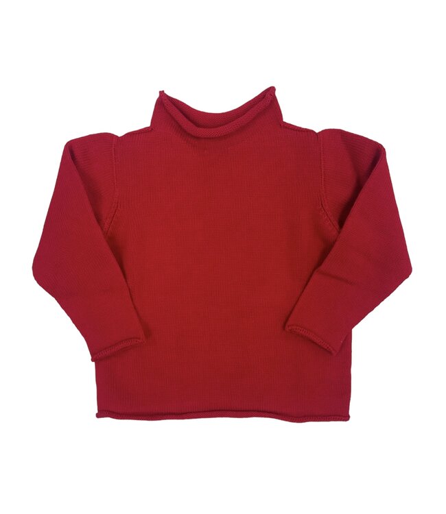 Red Jersey Rollneck Sweater