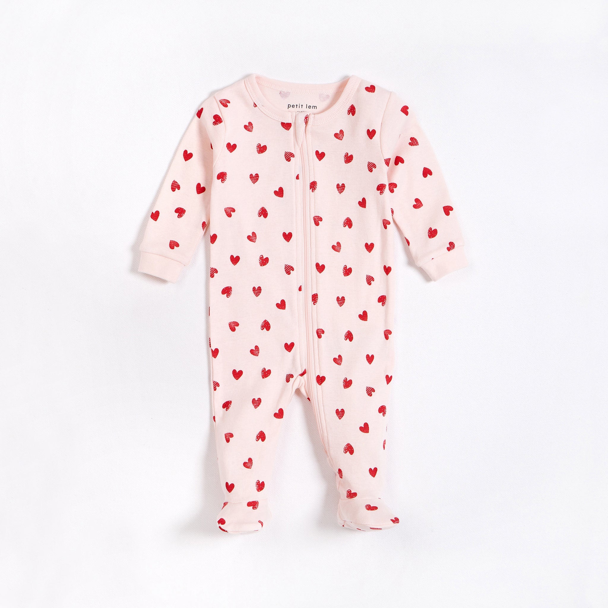 Petit Lem Light Pink Hearts Sleeper Petit Lem Light Pink Hearts Sleeper