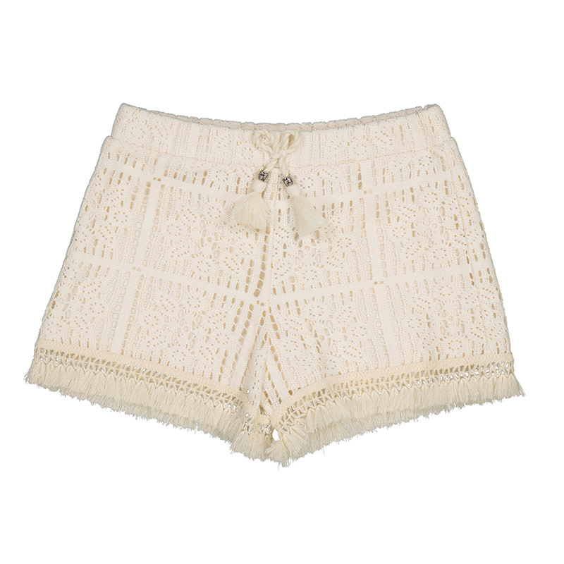 Mayoral Natural Crochet Knit Shorts