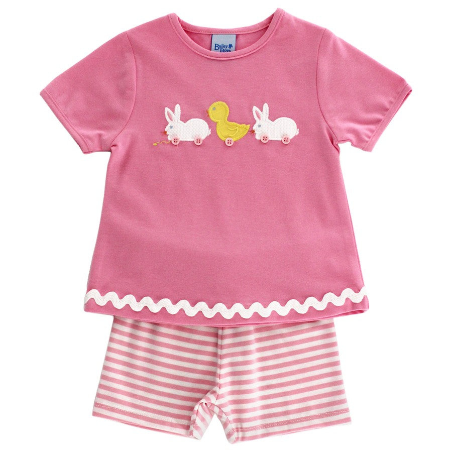 Bailey Boys Pull Toys Girls Knit Short Set