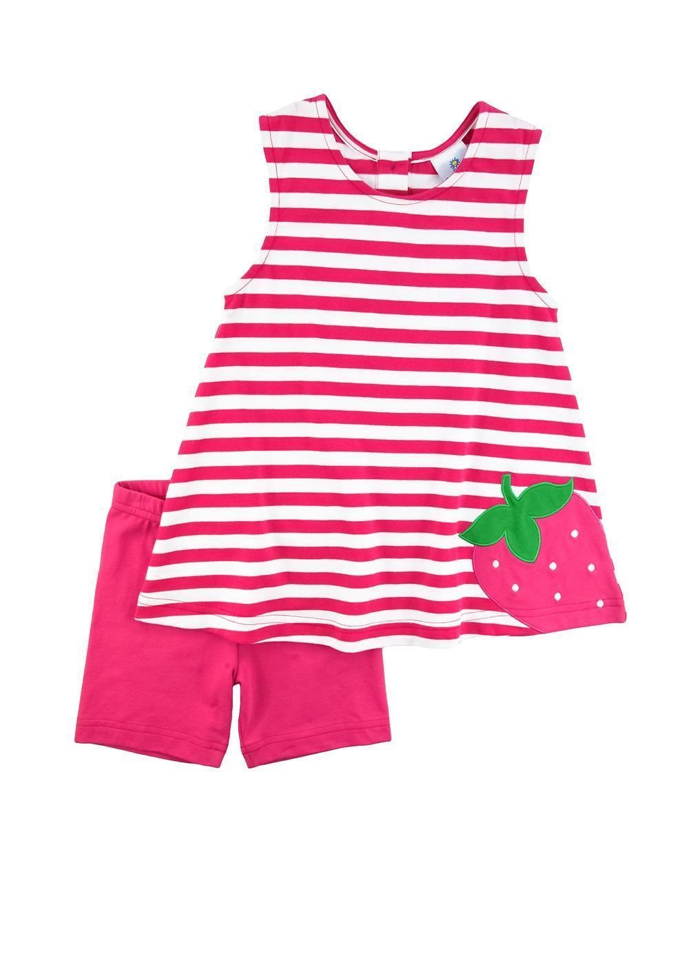 Florence Eiseman Stripe Knit Short Set w Strawberries Florence Eiseman Stripe Knit Short Set w Strawberries