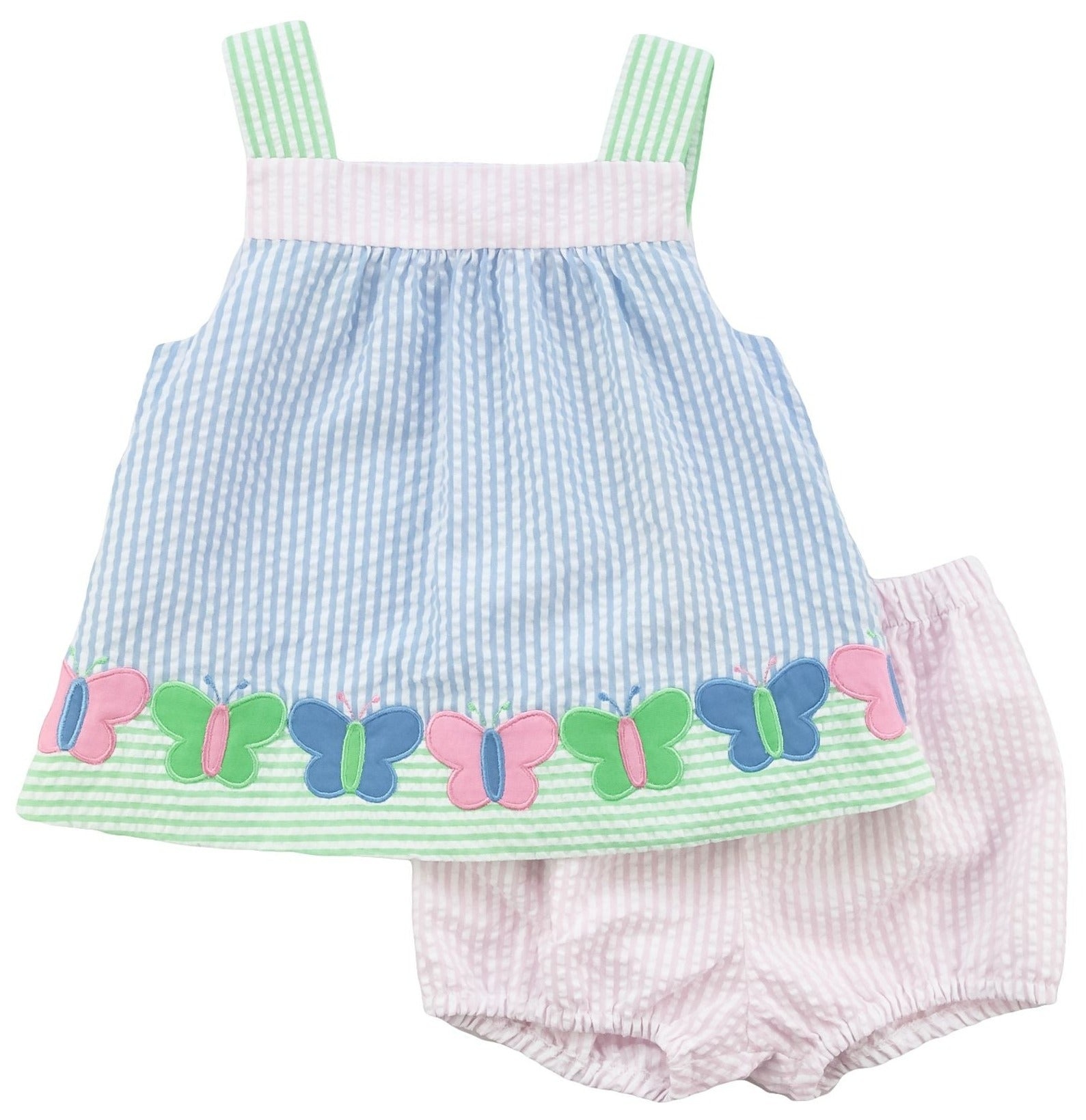 Florence Eiseman Butterflies Seersucker Dress Set