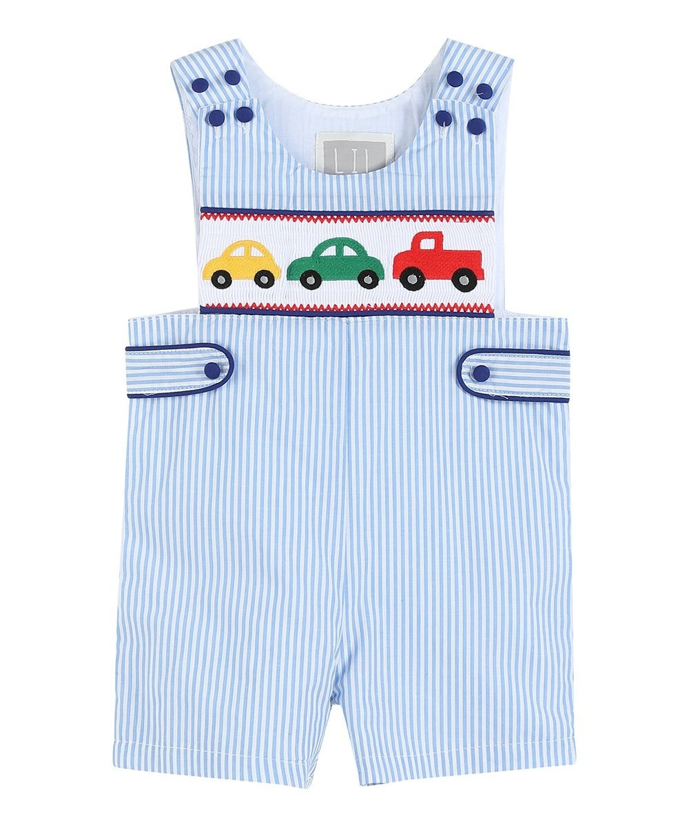 Lil Cactus Striped Car Smocked Jon Jon Lil Cactus Striped Car Smocked Jon Jon