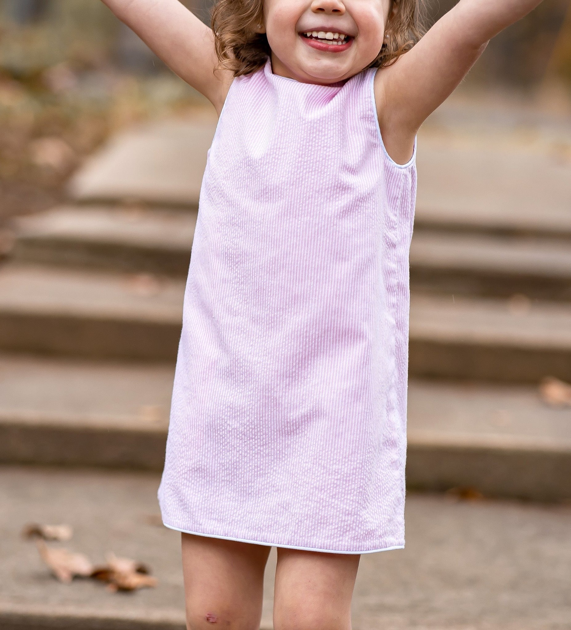 The Yellow Lamb Pink Seersucker Reagan Wrap Dress