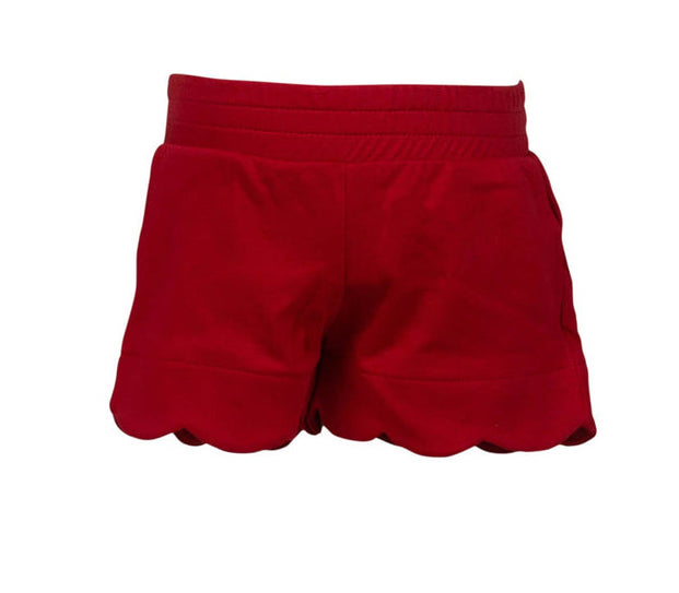 the proper peony Red Scallop Pima Shorts