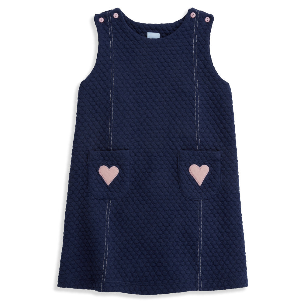 bella bliss Navy Quilted Heartley Shift