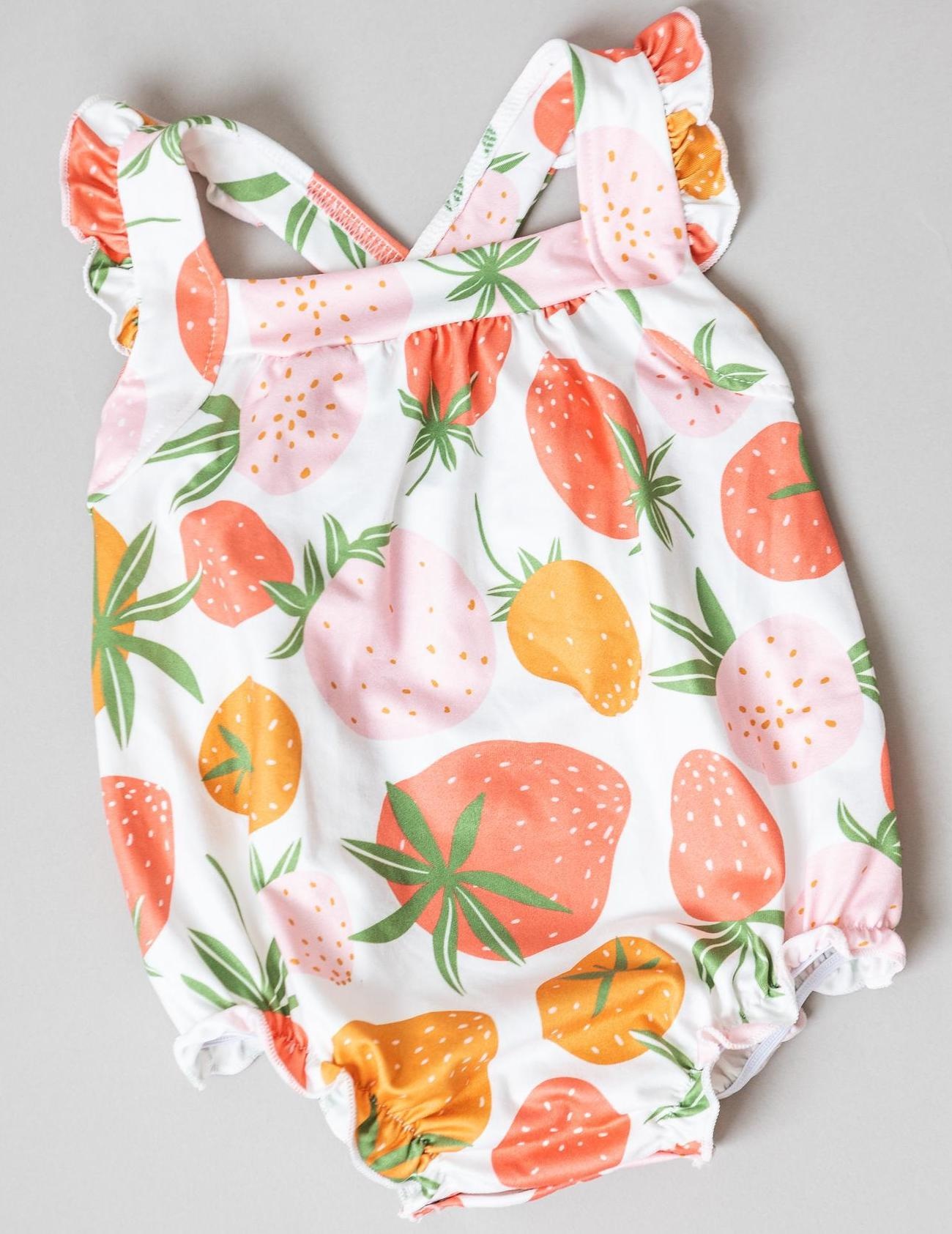Mila & Rose Berry Sweet Ruffle Strappy Romper Mila & Rose Berry Sweet Ruffle Strappy Romper