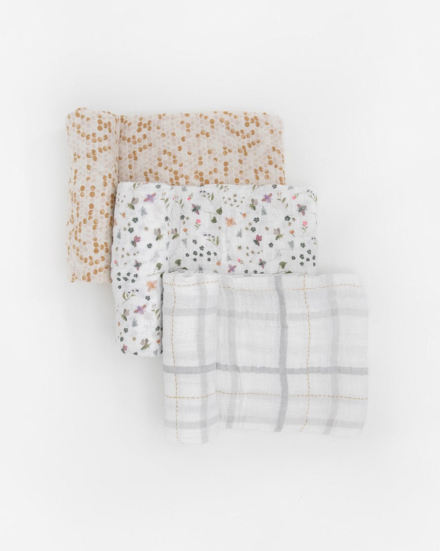 Little Unicorn 3 Pack Muslin Swaddle Set