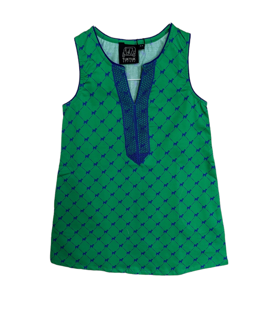 TukTuk Designs Green Puppies Shift