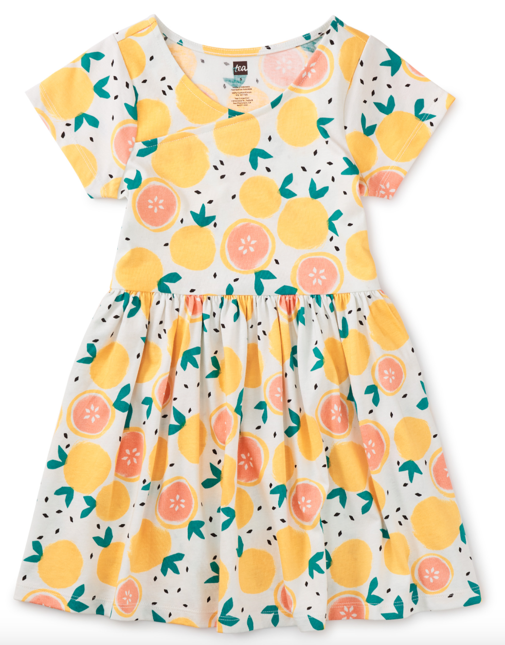 Tea Collection Oranges Wrap Neck Dress