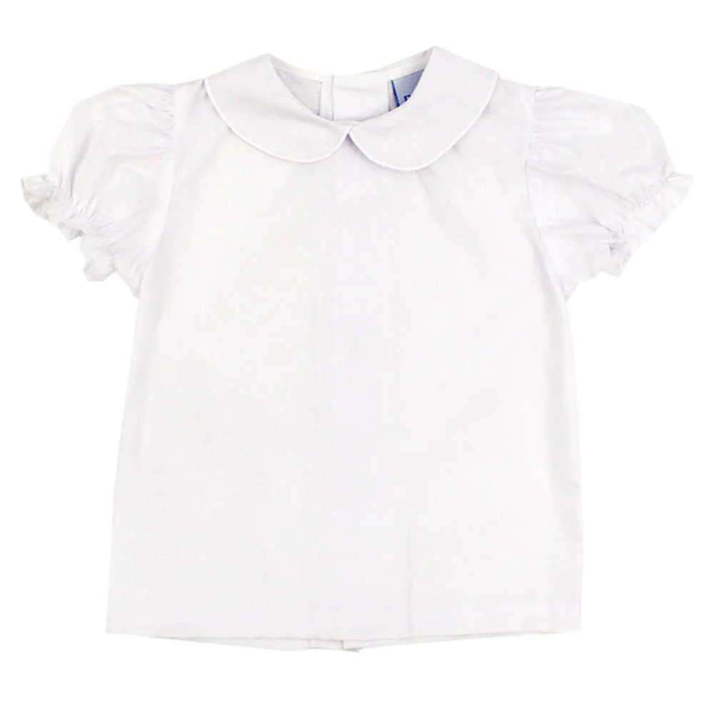 Bailey Boys Girls SS Piped Button Back Shirt