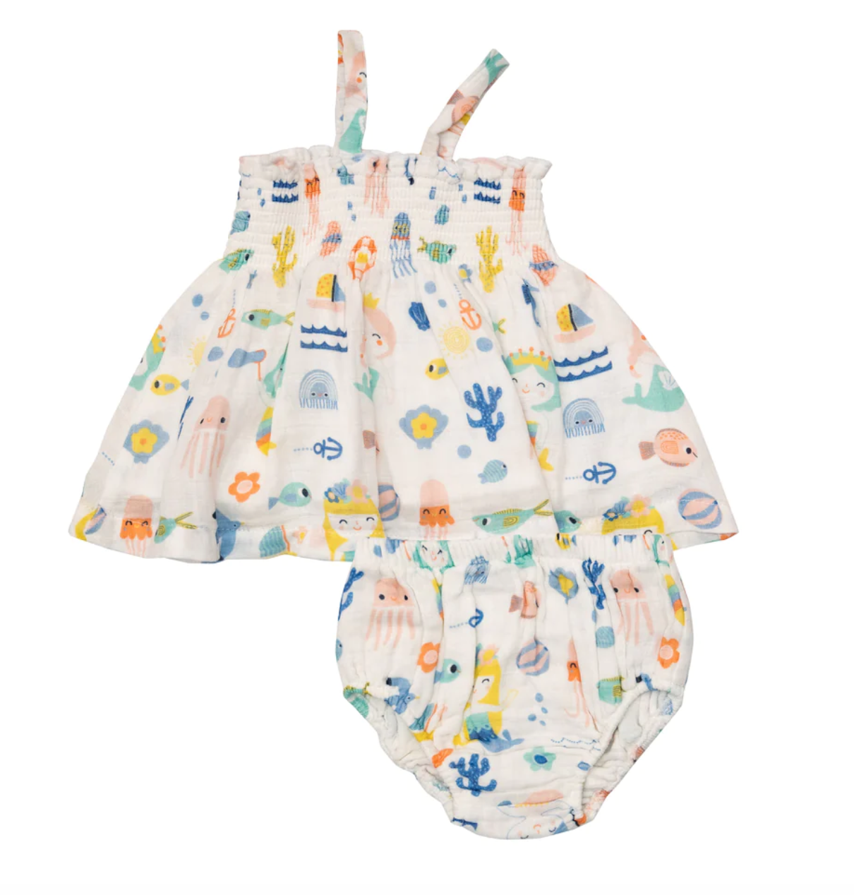 Angel Dear Sea U Mermaids Smocked Bloomer Set