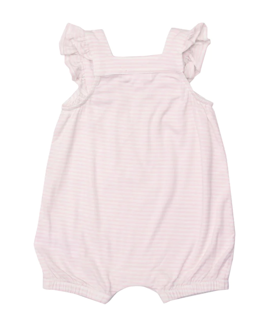 Angel Dear Pink Bunnies Stripe Smock Overall