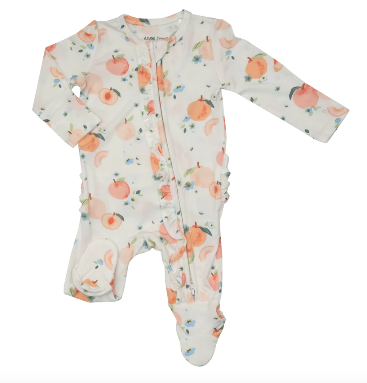 Angel Dear Peaches Ruffle Zip Footie