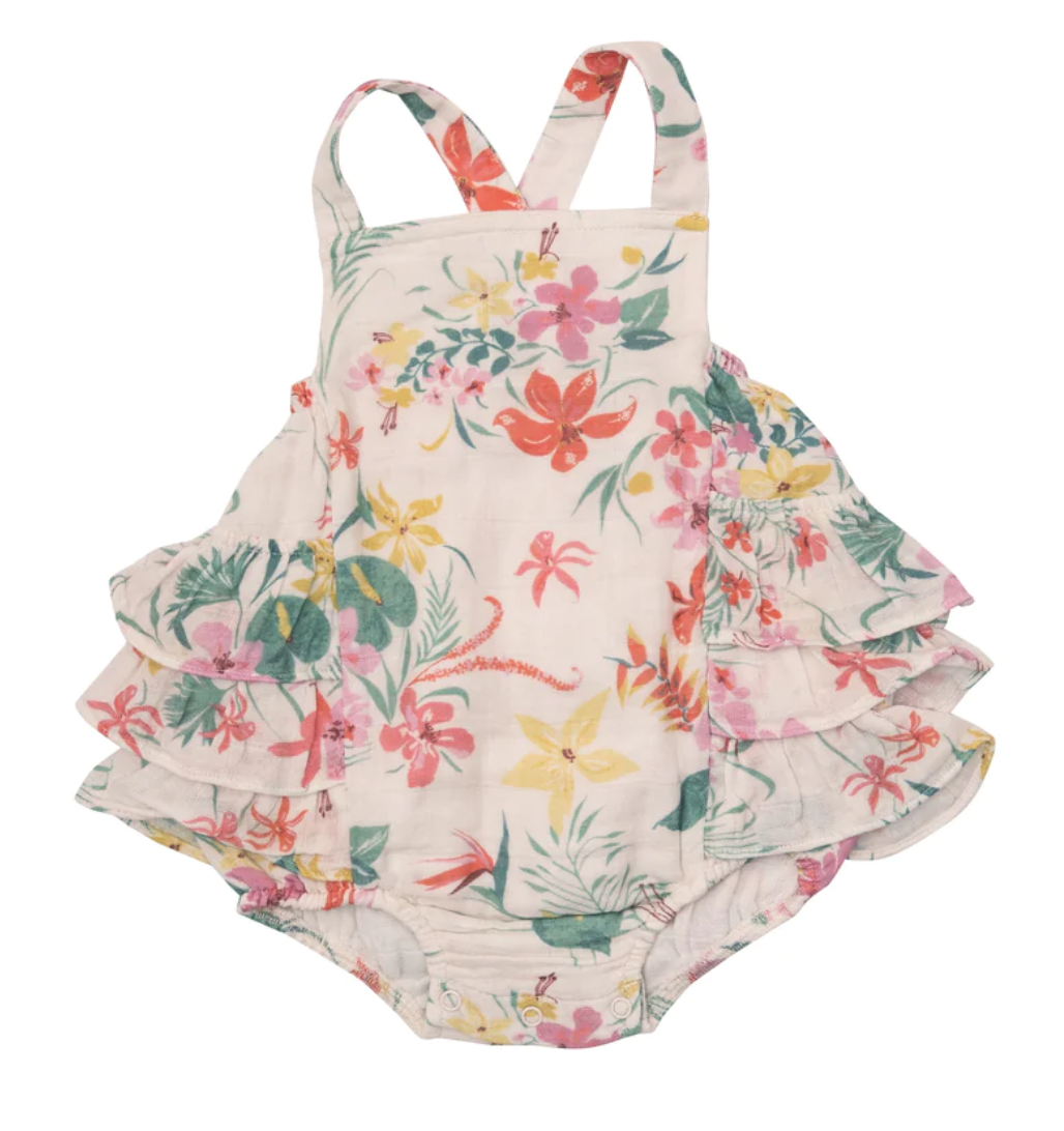 Angel Dear Leilani Floral Ruffle Sunsuit