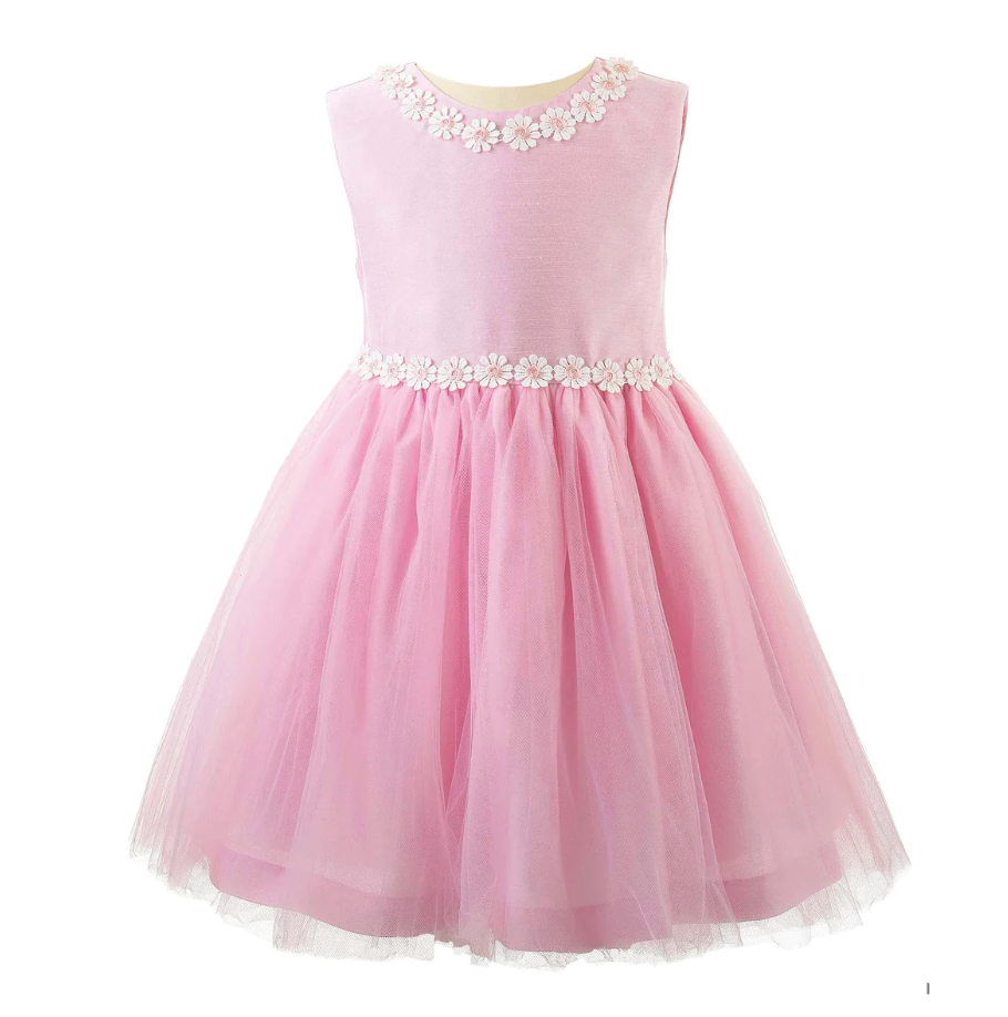 Rachel Riley Pink Daisy Tulle Party Dress