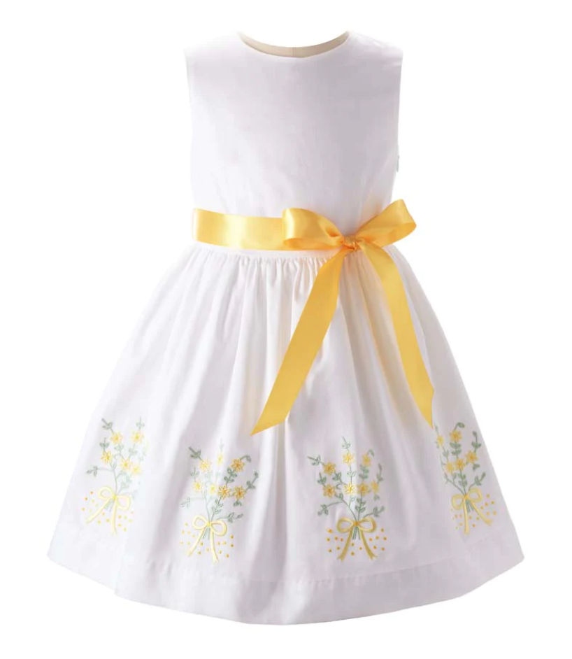 Rachel Riley Embroidered Bouquet Dress