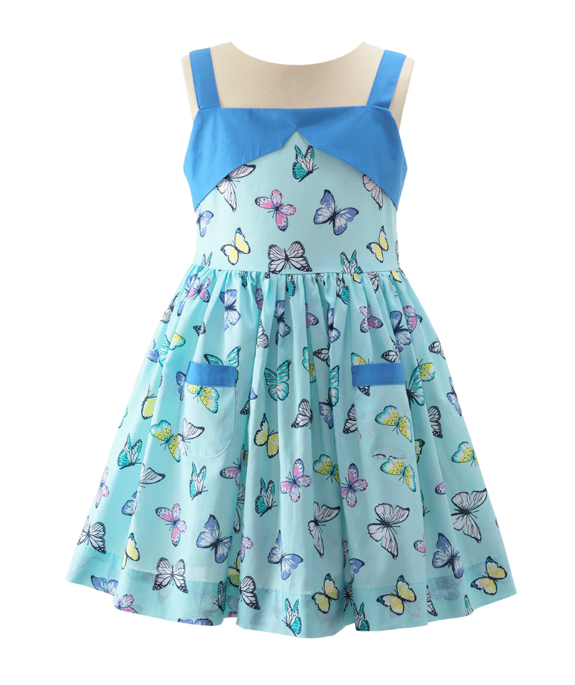 Rachel Riley Blue Butterfly Sundress