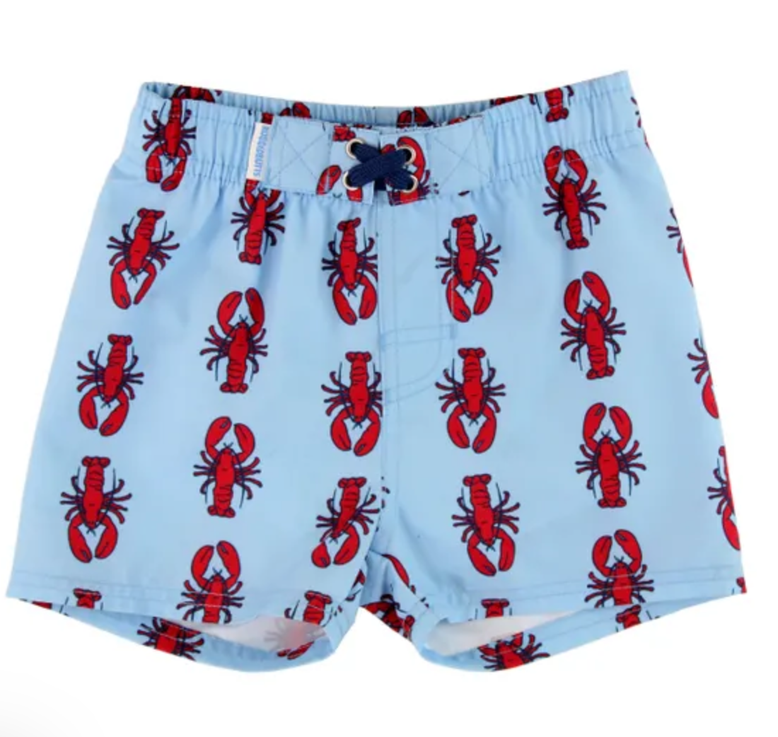Ruffle Butts My Little Lobster Swim Trunks