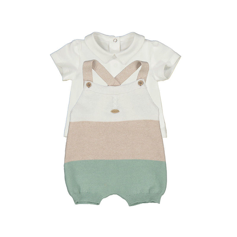 Mayoral Aqua Knit Overall Set