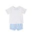 The Oaks Apparel Christian Blue Linen Cross Short Set