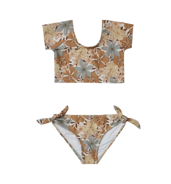 Rylee & Cru Safari Floral Cropped Rashguard Set