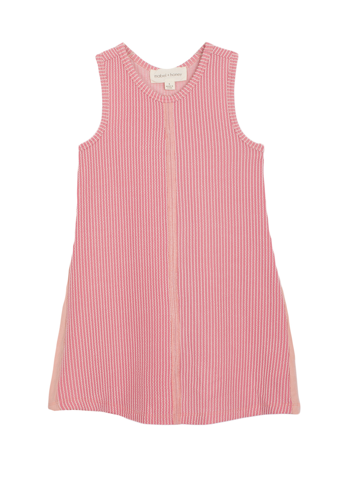 Mabel and Honey Pink Harper Textured Striped Dress Mabel and Honey Pink Harper Textured Striped Dress