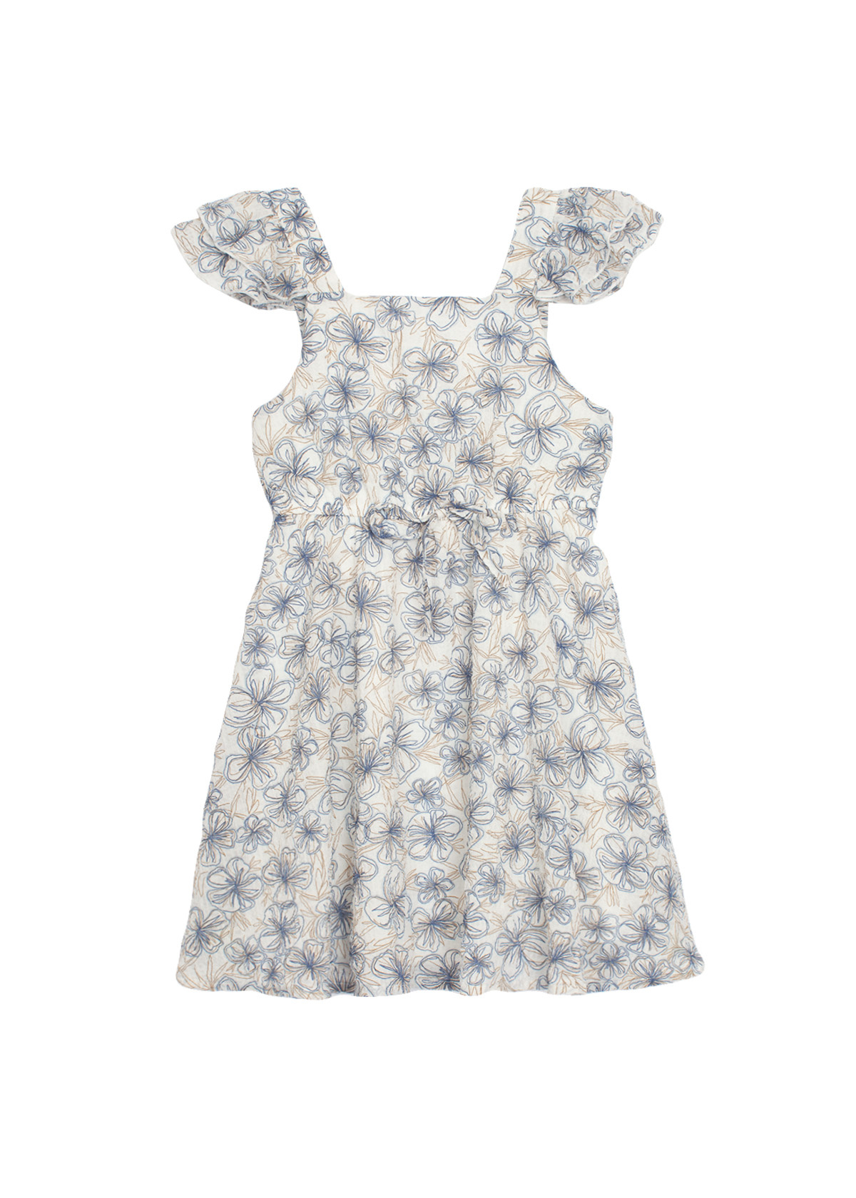 Mabel and Honey Earl Grey Floral Chiffon Dress