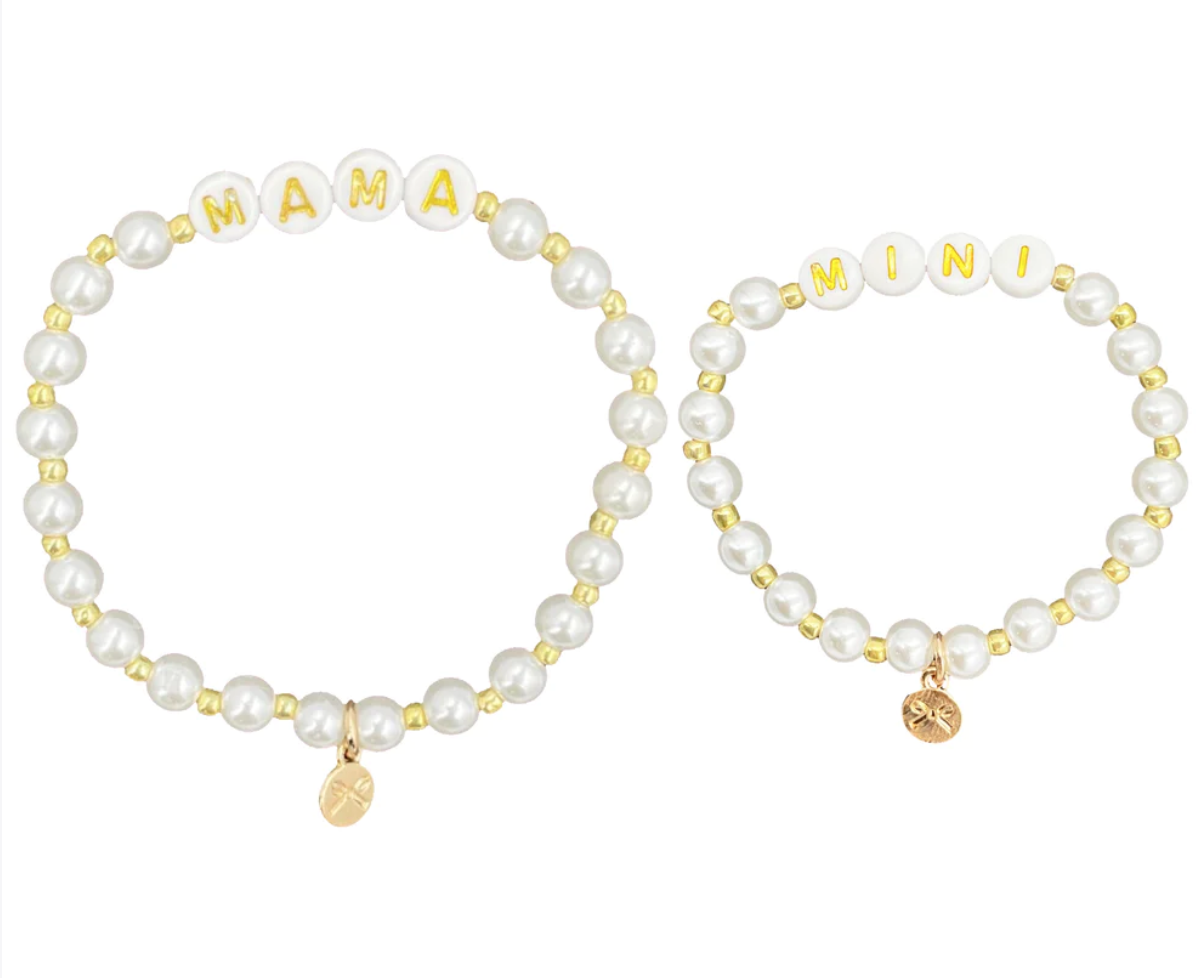 Bits & Bows Mama / Mini Pearl Bracelet Set