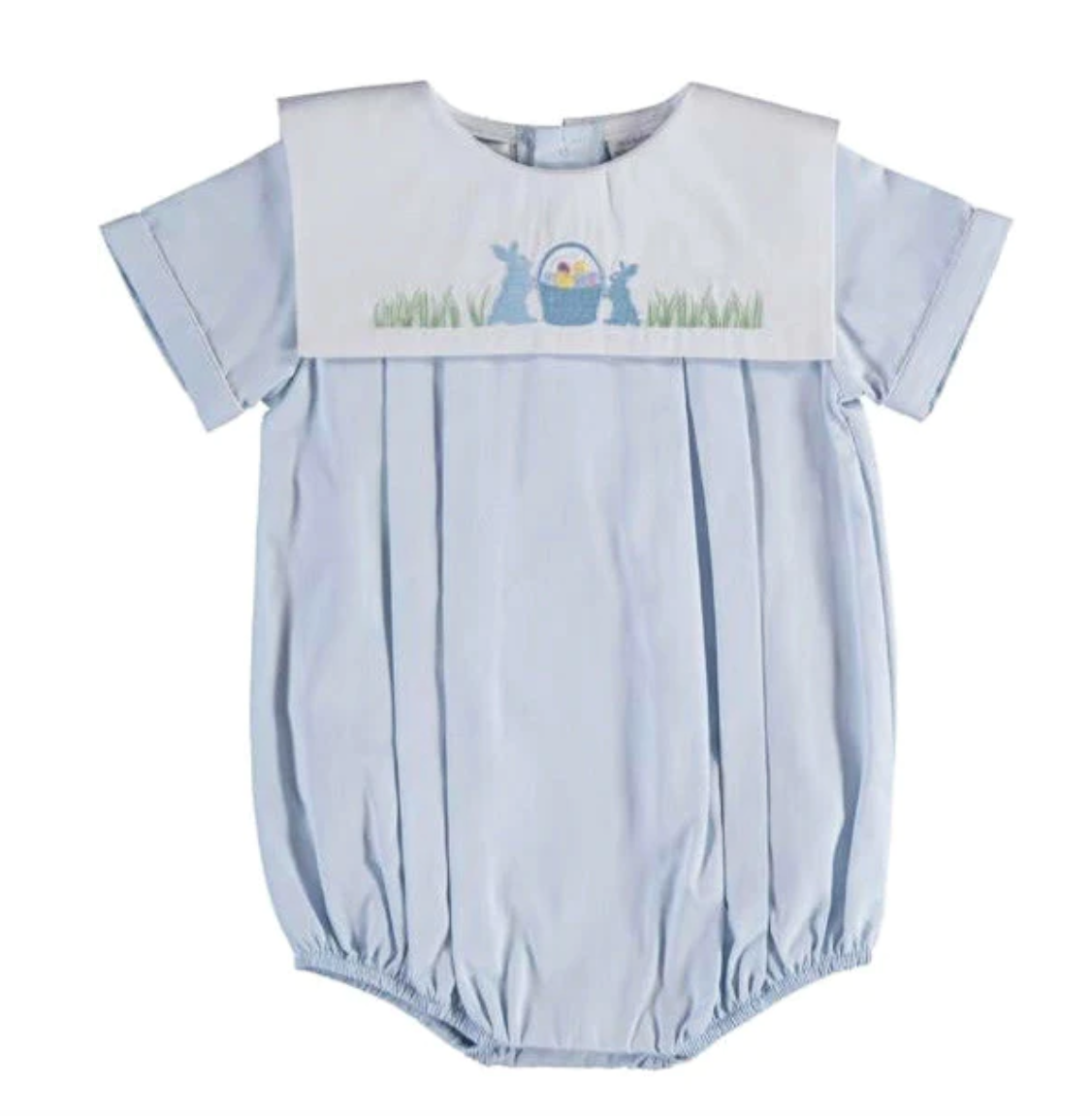 Carriage Boutique Blue Easter Shadow Bubble Romper