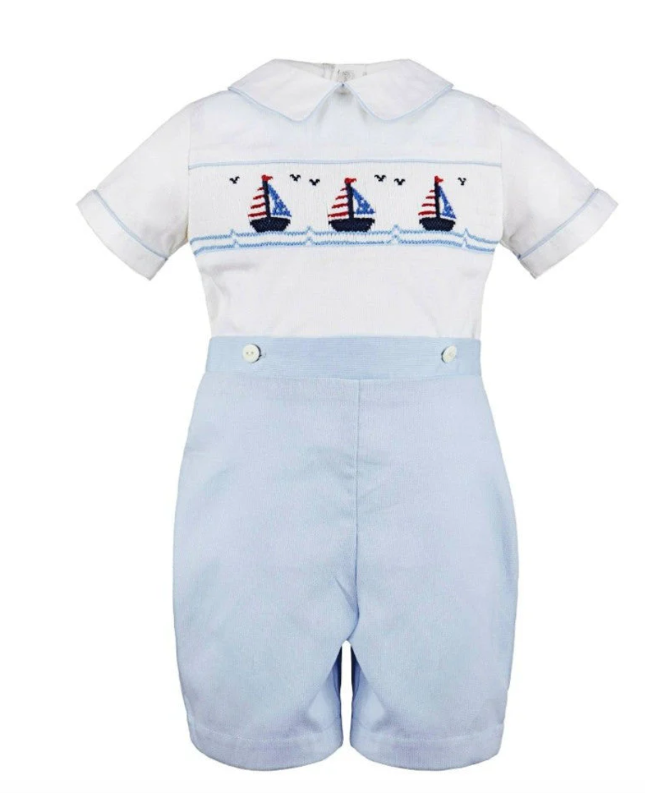 Carriage Boutique Smocked Sailboats Bobby Suit