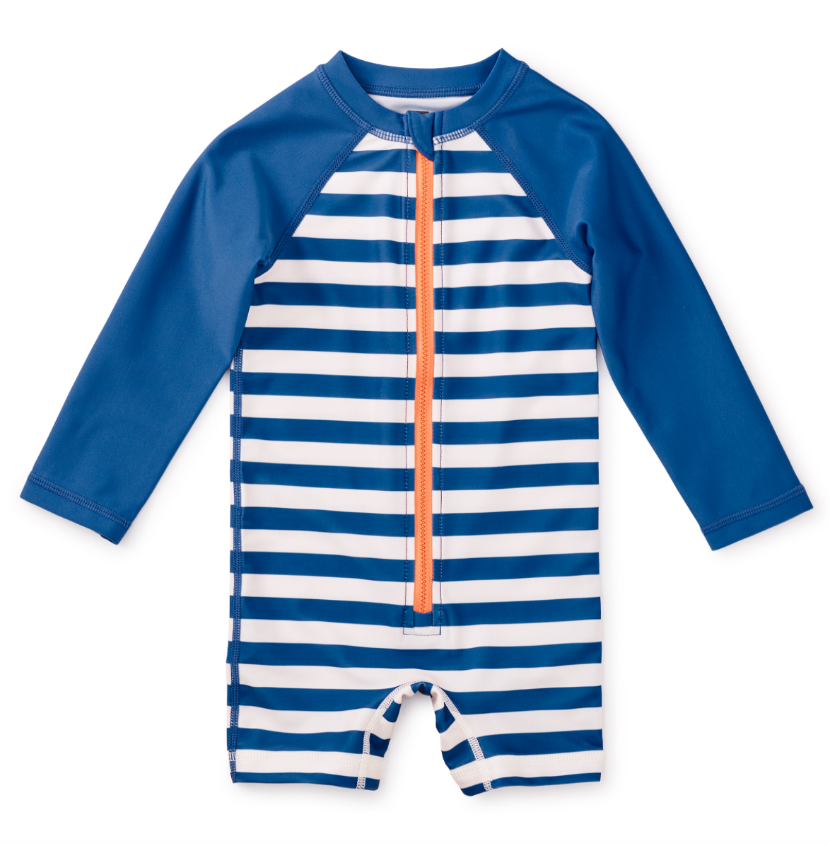 Tea Collection Stripes in Blue Rash Guard Swimsuit