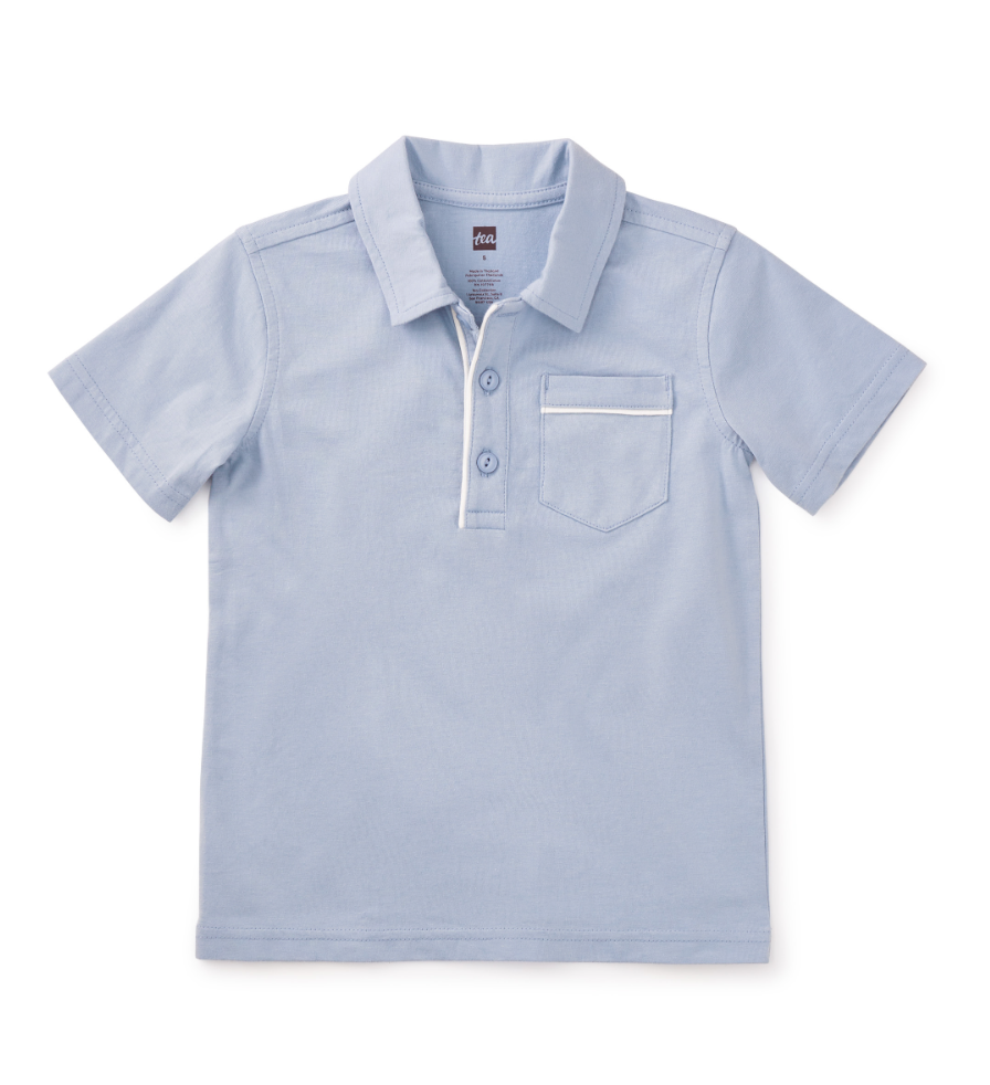 Tea Collection Blue Fog Piped Polo