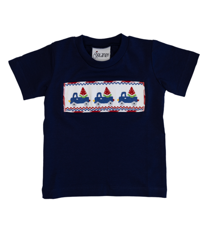 Delaney Smocked Watermelon Truck Tee
