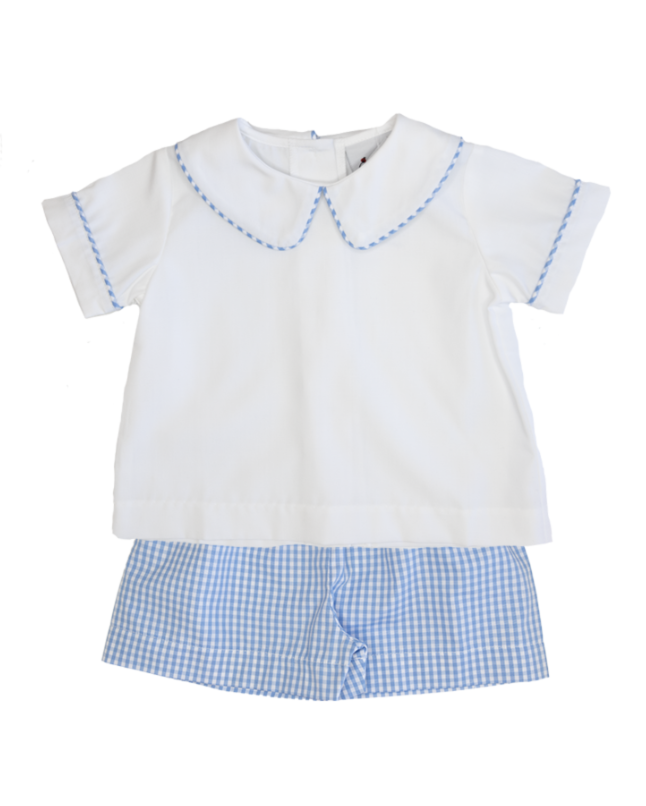 Delaney Blue Check Short Set
