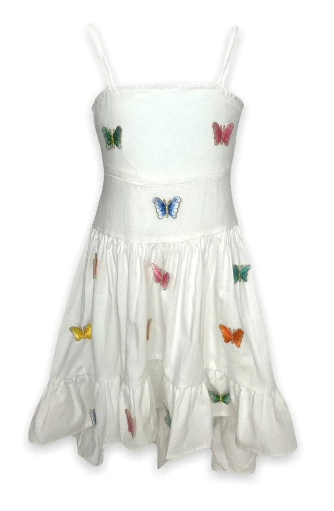 Lola & the Boys Rainbow Butterfly Hi Lo Dress