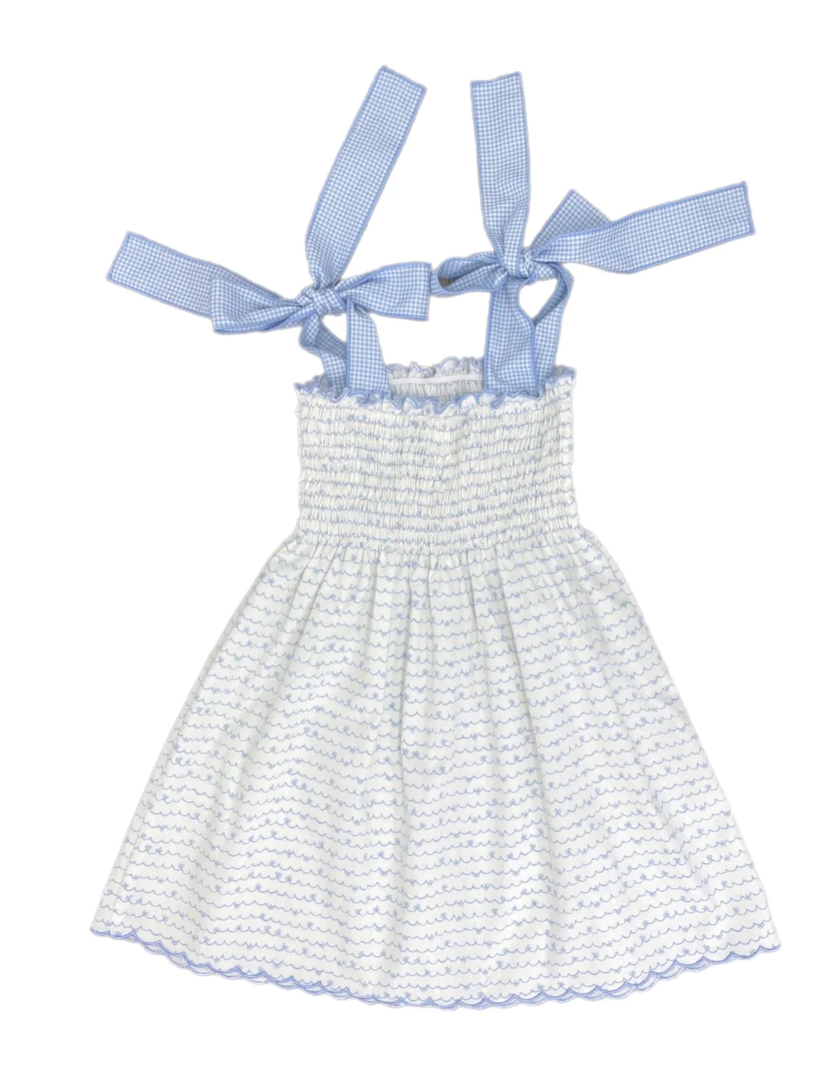 James and Lottie Bailey Blue Bow Dress James and Lottie Bailey Blue Bow Dress