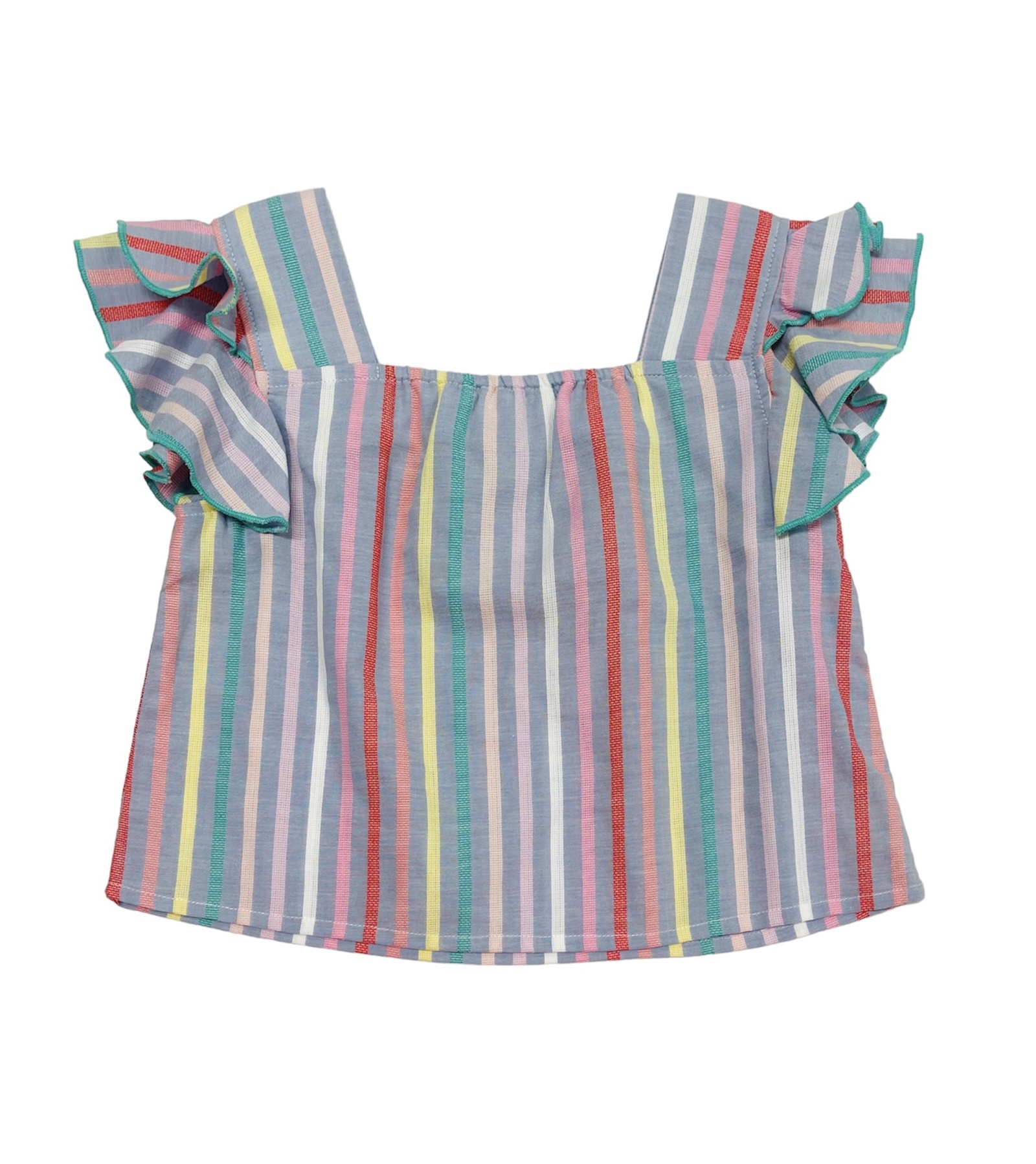 Forever Young Multi Stripe Ruffle Top