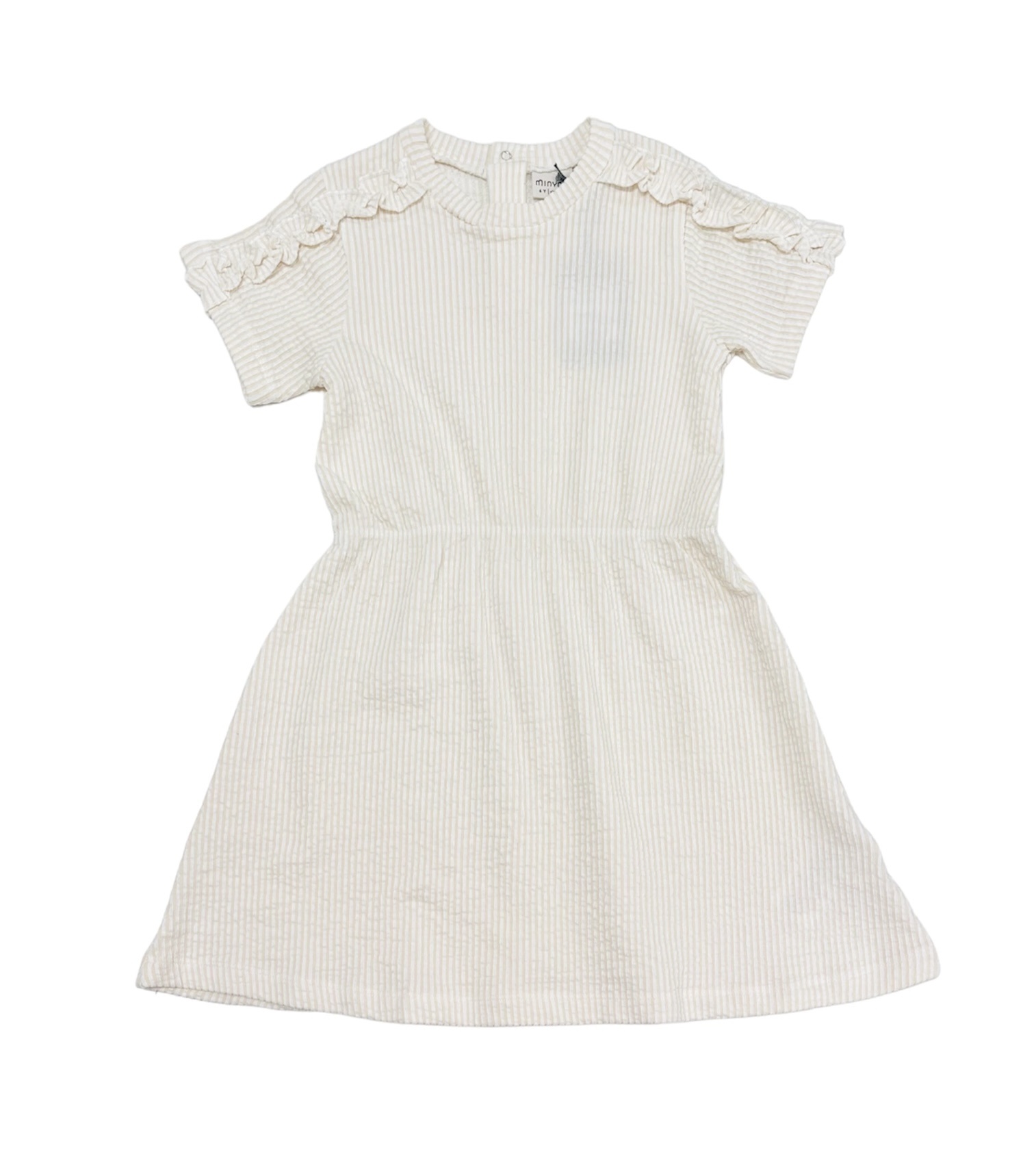 MinyMo Peach Whip Seersucker Dress